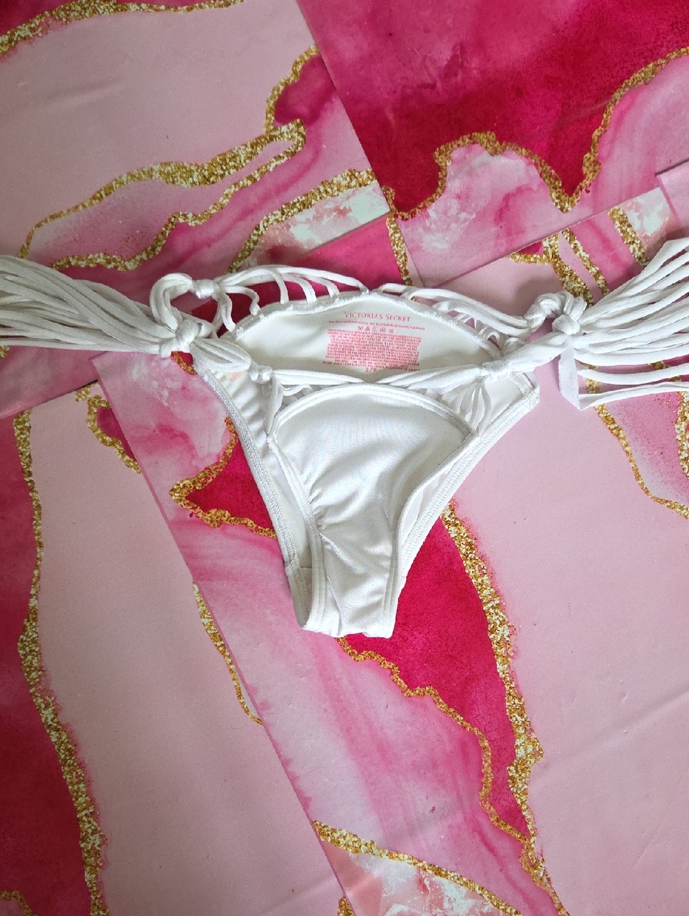 Victoria's Secret White  Side Straps Bikini Bottom.